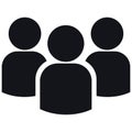 Icon of group of three people silhouettes.