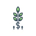 Color illustration icon for Grow, wealth and germinate
