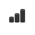 Icon Growing Analytic and cylinder graph. business. vector illustration. Graphic. on white background