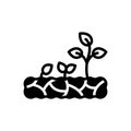 Black solid icon for Growing, increasingly and sprout Royalty Free Stock Photo