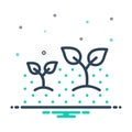 Mix icon for Growing, plant and soil Royalty Free Stock Photo