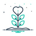 Mix icon for Grows, plant and nature