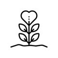 Black line icon for Grows, germinate and rise