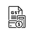 Black line icon for Gst, government and money Royalty Free Stock Photo