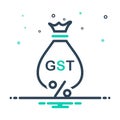 Black mix icon for Gst, exemption and save