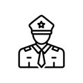 Black line icon for Guard, secure and enforcer