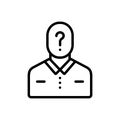 Black line icon for Guess, who question and anonymous Royalty Free Stock Photo