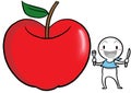 Icon Gugu with an apple to represent health.