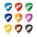 Icon with guitar and pick colour Royalty Free Stock Photo