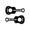 Black solid icon for Guitars, ukulele and acoustic