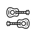 Black line icon for Guitars, ukulele and acoustic