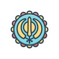 Color illustration icon for Gurupurab, guru nanak and jayanti Royalty Free Stock Photo