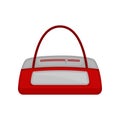 Gym duffel bag in red-white color. Bag for carrying sports clothes, accessories and equipment. Flat vector design Royalty Free Stock Photo