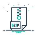 Mix icon for Gzip, application and contract Royalty Free Stock Photo