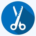 Icon Hair Scissor - Long Shadow Style Royalty Free Stock Photo
