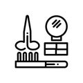 Black line icon for Hairdresser, tool and modern