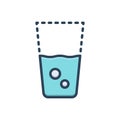 Color illustration icon for Half, water and glass Royalty Free Stock Photo