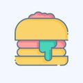 Icon Hamberger. related to Fast Food symbol. doodle style. simple design editable. simple illustration Royalty Free Stock Photo