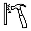 Icon Of Hammer Beat To Nail Royalty Free Stock Photo