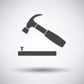 Icon of hammer beat to nail Royalty Free Stock Photo