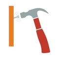 Icon Of Hammer Beat To Nail Royalty Free Stock Photo