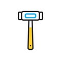 Multi color icon for Hammer, equipment and tool Royalty Free Stock Photo