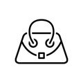 Black line icon for Hand Bag, pouch and purse Royalty Free Stock Photo