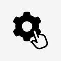 Icon Hand click setting gear button.
