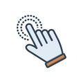 Color illustration icon for Hand Cursor, finger and pointer Royalty Free Stock Photo