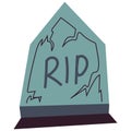 Icon of a hand drawn doodle tombstone rip.Single design graphic element