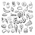 Icon. Hand drawn. food themed doodle. Vector flat illustration. on white background