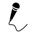 Corded hand microphone icon. Vector.