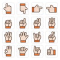 Icon hand set vector