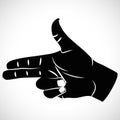 Icon hand sign pistel Royalty Free Stock Photo