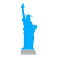 Icon of hand and small statue of liberty. Vector illustration eps 10 Royalty Free Stock Photo