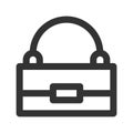 Icon handbag in outline style. vector illustration and editable stroke. Isolated on white background Royalty Free Stock Photo
