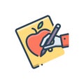 Color illustration icon for Handdrawing, drawing and craft