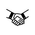 Black solid icon for Handshake, deal and pledge