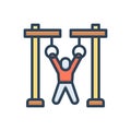 Color illustration icon for Hanging, punishment and string