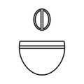 The icon is a hanging toilet or urinal. The outline of a toilet bowl attached to the wall. Royalty Free Stock Photo