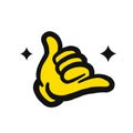 Icon Hangloose Black and Yellow Royalty Free Stock Photo