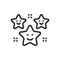 Black line icon for Happiness, star and smile Royalty Free Stock Photo