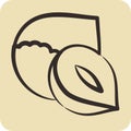 Icon Hazelnut. suitable for Nuts symbol. hand drawn style. simple design editable