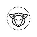 Black line icon for Head, sheep and animal