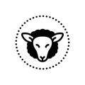 Black solid icon for Head, sheep and livestock