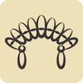 Icon Headdress 2. related to American Indigenous symbol. hand drawn style. simple design editable Royalty Free Stock Photo
