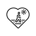 Black line icon for Health, well being and physical