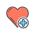 Color illustration icon for Healthy, cardiac and healthcare