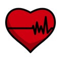 Icon Of Heart With Cardio Diagram