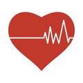 Icon Of Heart With Cardio Diagram